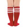 Kids Red Soccer Socks Boys Baseball Youth Toddler Red and White Striped Socks Girls Cotton Stocking for Child 3-6 Years view 2