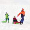 Superio Pack of 3 Toboggan Snow Sled for Kids and Adults, 37" Plastic Sled with Pull Ropes and Handles (Green) view 4