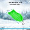Superio Toboggan Snow Sled- 37 Plastic Slider for Kids and Adults- Heavy Duty Sled for 1 Rider with Pull Ropes for Downhill Sledding, Winter Outdoor Sports (Green, 4 Pack) view 2