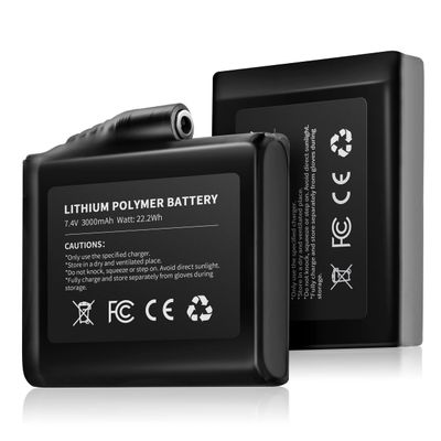 Royalrose Rechargeable 7.4V 2500mAh/3000mAh Li-ion Batteries for Heated Gloves (2pcs Included) (3000MAH)