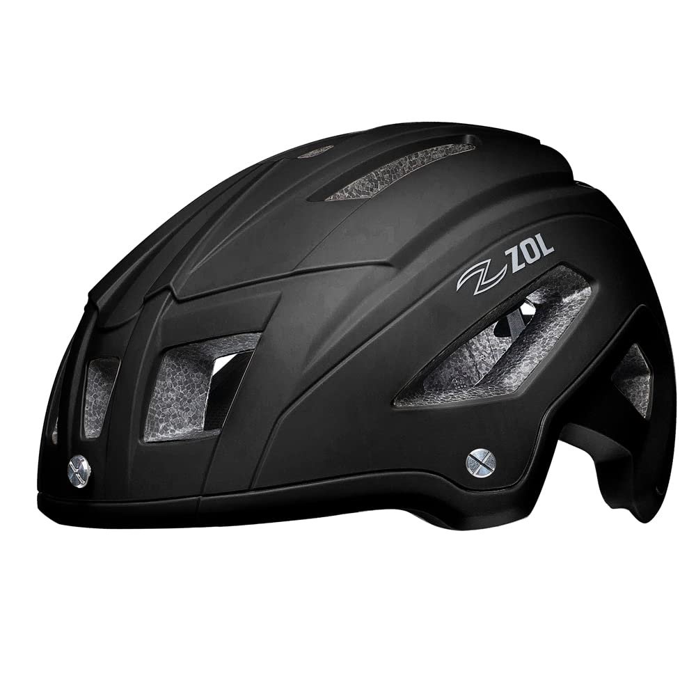 ZOL Z Predator Certified Bicycle Helmet MTB Mountain Adult Bike Helmets Lightweight Cycling Bike Helmets for Adults Men and Women Comfort with Pads and Visor (Black, Small/Medium)