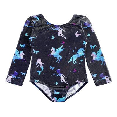 Long Sleeves Leotards for Girls Gymnastics Size 6/7 6-7 7-8 Year Old Mermaid Fairy Unicorn Butterfly Stars Starry Black Sparkle Tumbling Outfit Bodysuits Kids Horse Clothing
