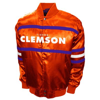 Franchise Club Mens 2nd Era Full-Snap Satin Jacket (Clemson, XXX-Large)