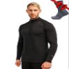 Merino Wool Base Layer Mens - Wool Half Zip Sweater Men - Merino Quarter Zip Sweater Lite, Midweight, Heavyweight and Socks (Small, 250 Charcoal Grey) view 1