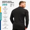 Merino Wool Base Layer Mens - Wool Half Zip Sweater Men - Merino Quarter Zip Sweater Lite, Midweight, Heavyweight and Socks (Small, 250 Charcoal Grey) view 2