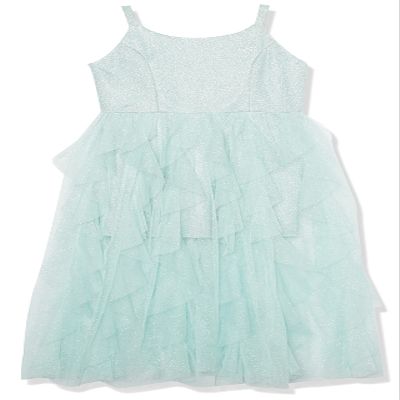 Speechless Girls' Sleeveless Glitter Bodice and Fairy Skirt Maxi Party Dress, Mint, 16