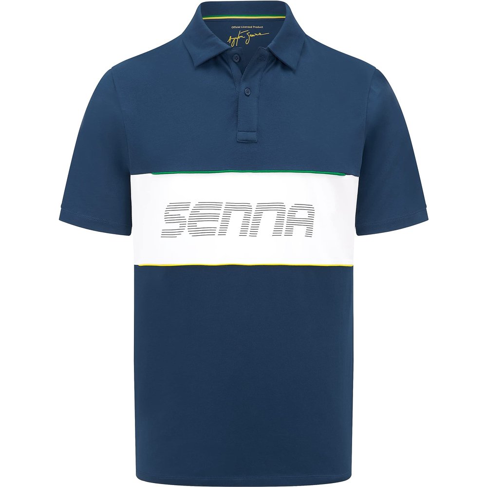 Fuel For Fans Ayrton Senna Men's Race Polo Shirt Blue