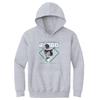 500 LEVEL Julio Rodriguez Youth Sweatshirt (Youth Hoodie, Large, Gray) - Julio Rodriguez Seattle Diamond Name WHT view 1