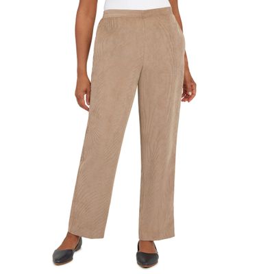 Alfred Dunner Women's Womens Corduroy Pull-On Straight Leg Short Length Pant Size 18 Slate