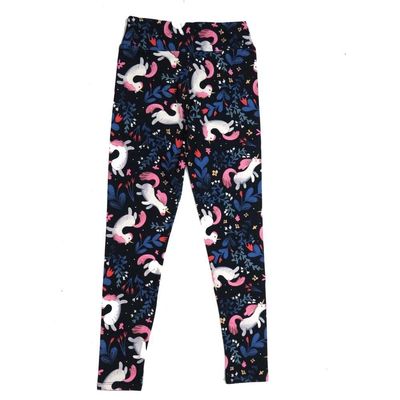 Lularoe Tween Unicorns Black White Purple Leggings fits Adult Sizes 00-0 TWEEN-3389-A3