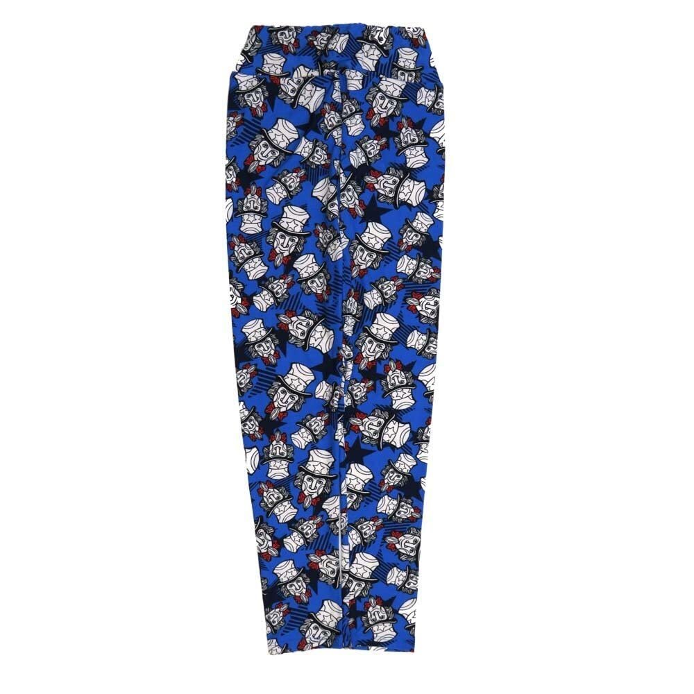 Lularoe Tween Americana USA Uncle Sam Blue White Black Red Leggings fits Adult Sizes 00-0 TWEEN-3400-ZE