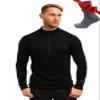 Merino Wool Base Layer Mens - Wool Half Zip Sweater Men - Merino Quarter Zip Sweater Lite, Midweight, Heavyweight and Socks (X-Large, 250 Black) view 1