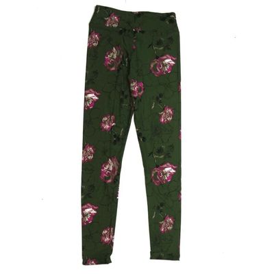 Lularoe Tween Floral Mix Roses Impatients Leggings fits Adult Sizes 00-0 TWEEN-3391-L2