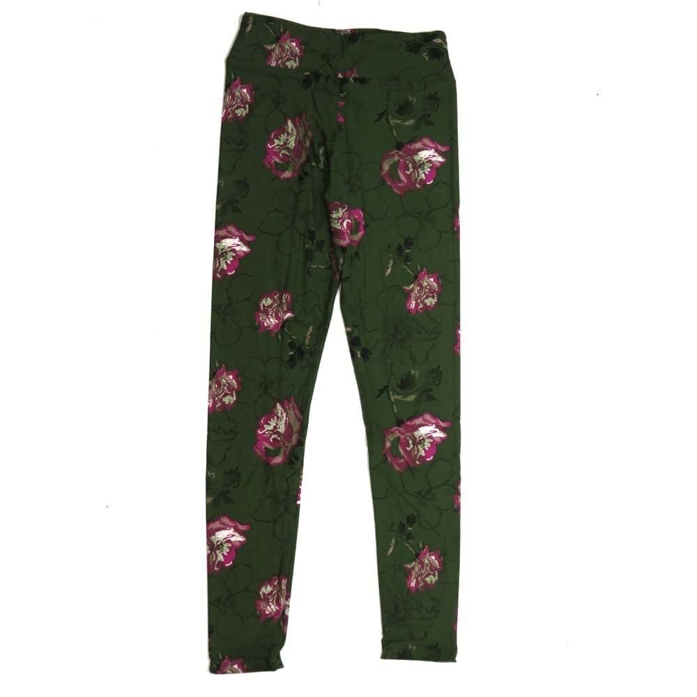 Lularoe Tween Floral Mix Roses Impatients Leggings fits Adult Sizes 00-0 TWEEN-3391-L2