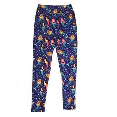 Lularoe Tween Mermaids Stars Leggings fits Adult Sizes 00-0 TWEEN-3387-F6 Multicoloured