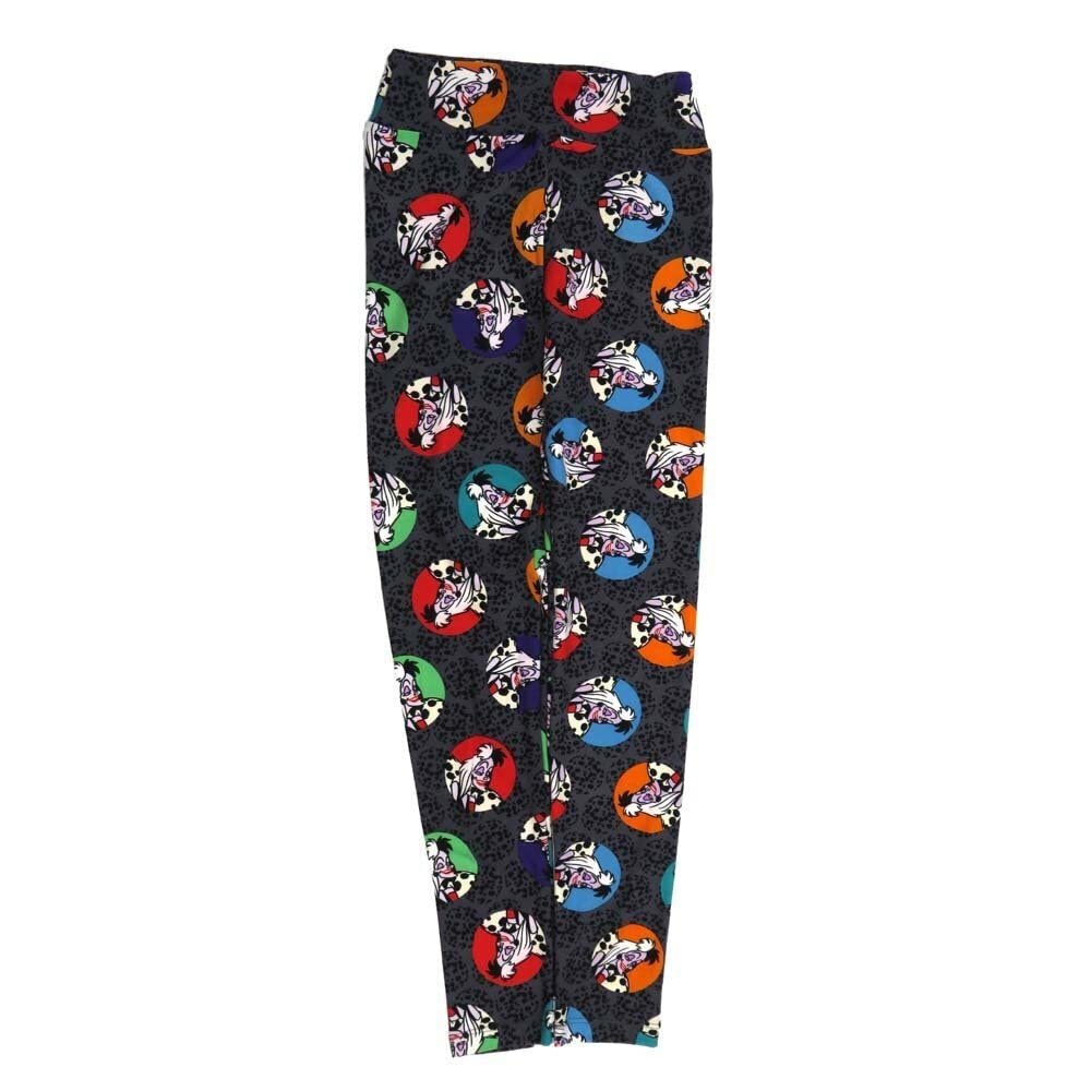 Lularoe Tween Disney Cruella de Vile from 100 Dalmations Polka Dot Leggings fits Adult Sizes 00-0 TWEEN-3400-ZC Multicoloured