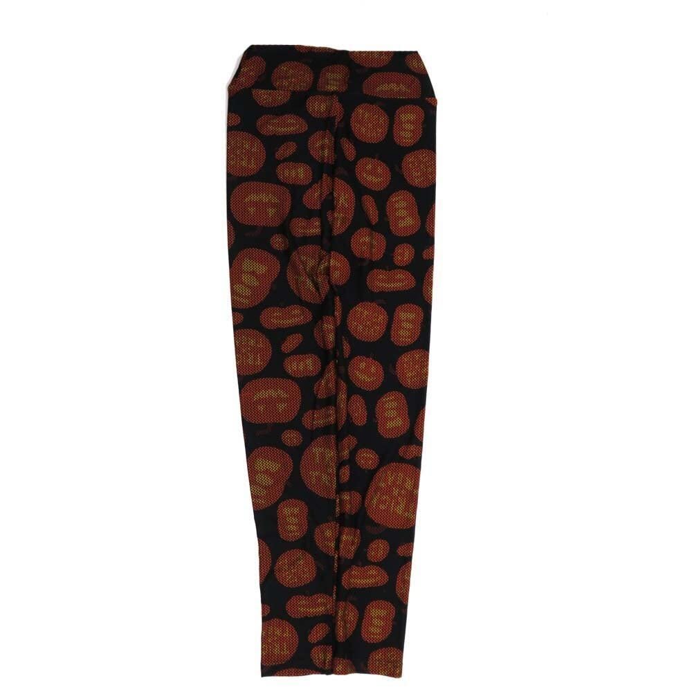 Lularoe Tween Halloween Pumpkins JackoLanterns Black Orange Leggings fits Adult Sizes 00-0 TWEEN-3400-M