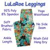 Lularoe Tween Roses Black Yellow Pink Leggings fits Adult Sizes 00-0 TWEEN-3390-L2 view 4