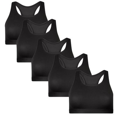 Popular Girls Sports Racerback Bra - Sports Bras 5pk for Teens & Girls