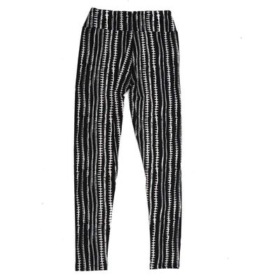Lularoe Tween Stripe Black White Hashmark Leggings fits Adult Sizes 00-0 TWEEN-3387-B7