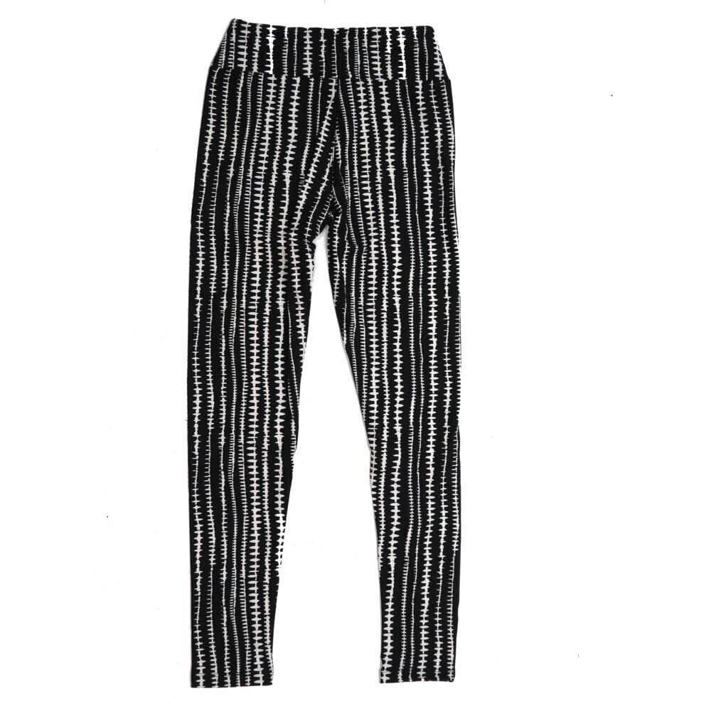 Lularoe Tween Stripe Black White Hashmark Leggings fits Adult Sizes 00-0 TWEEN-3387-B7