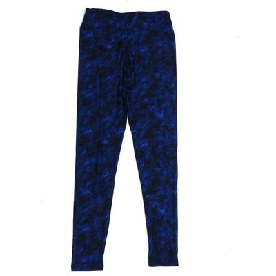 Lularoe Tween Tye Dye Abstract Blotter Black Blue Leggings fits Adult Sizes 00-0 TWEEN-3388-D5