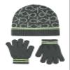 Calvin Klein Boy's Cuff Hat and Gloves Set, Blue Lake, 8-16 view 1