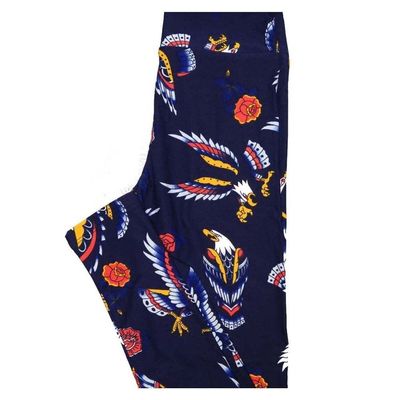 Lularoe Tween Geometric American Bald Eagle Leggings fits Adult Adult Sizes 00-0 Multicoloured