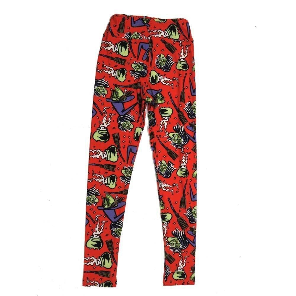 Lularoe Tween Hallwoeen Wiches Brew Caldron Broomstick Leggings fits Adult Sizes 00-0 TWEEN-3000-ZE Multicoloured