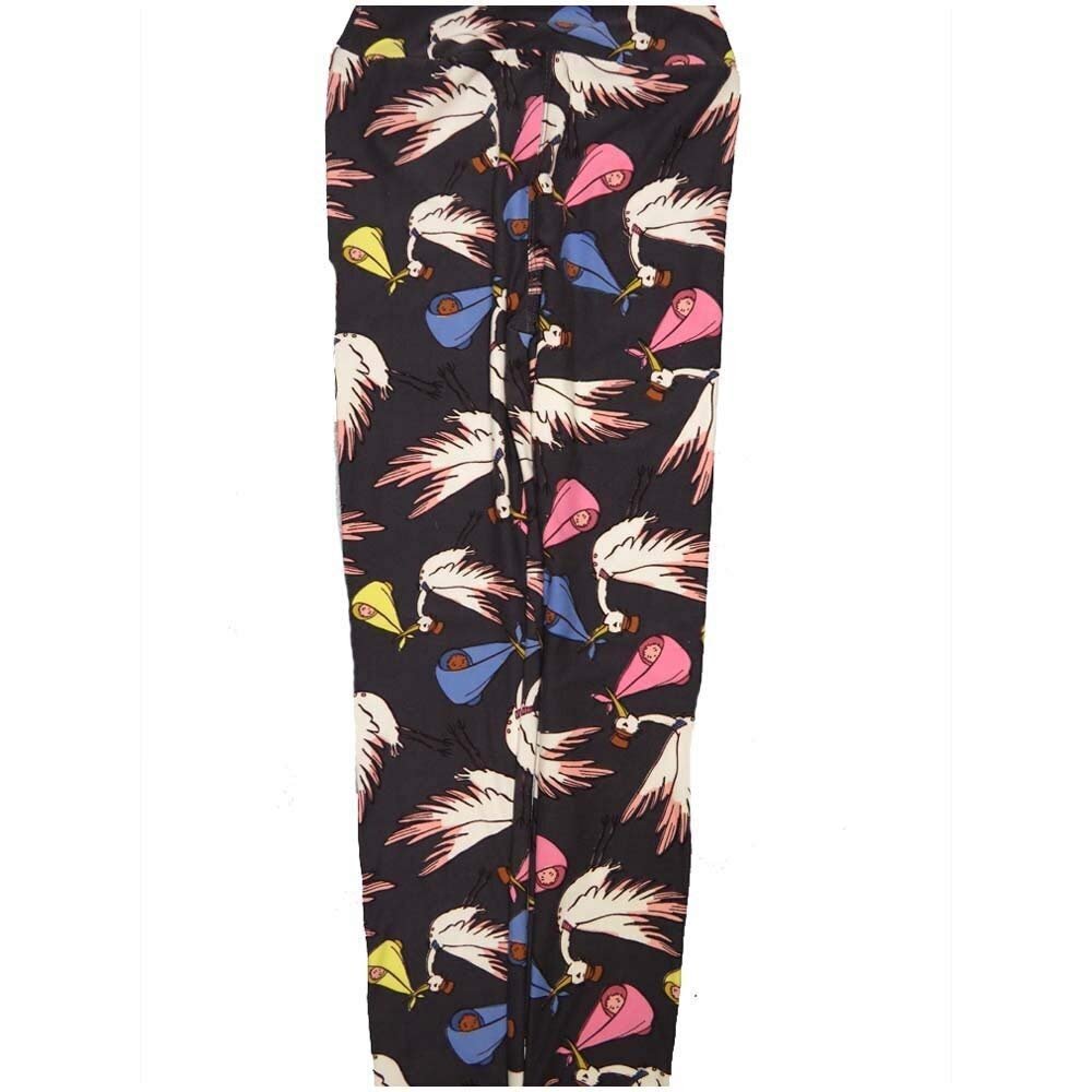 Lularoe Kids Large/XL LXL Storks Babies Newborn Leggings fits Sizes 8-14 Multicoloured