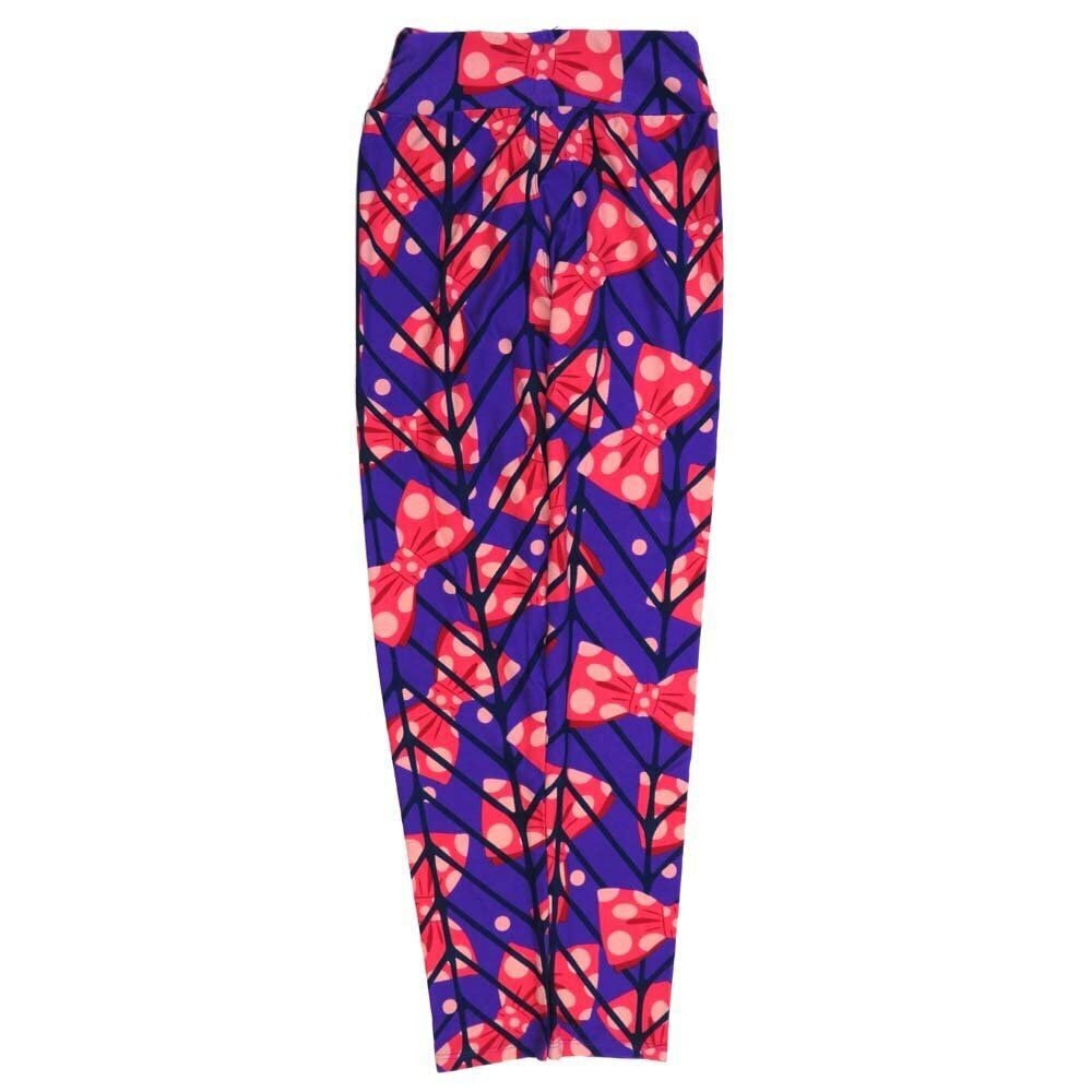 Lularoe Tween Polka Dot Bow Ties Herringbone Stripe Leggings fits Adult Sizes 00-0 TWEEN-3402-C Multicoloured