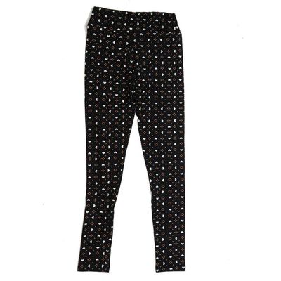 Lularoe Tween Valentines Hearts Polka Dot Black Red Pink Leggings fits Adult Sizes 00-0 TWEEN-3388-G4