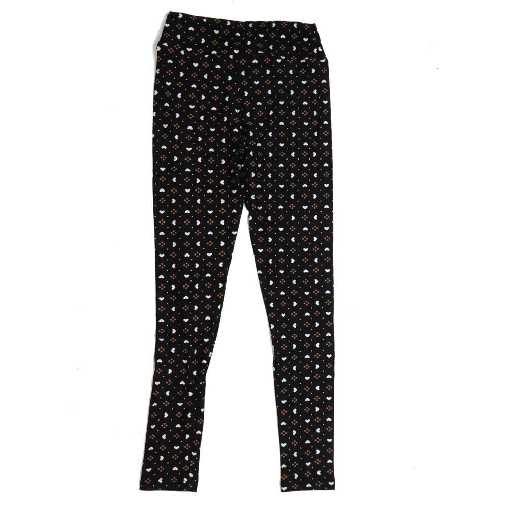 Lularoe Tween Valentines Hearts Polka Dot Black Red Pink Leggings fits Adult Sizes 00-0 TWEEN-3388-G4