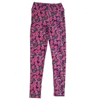 Lularoe Tween Roses Leggings fits Adult Sizes 00-0 TWEEN-3392-I