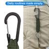 AWSMORE 2 Pieces Paracord Keychain with Carabiner,Lanyard Clip for Keys Water Bottle Holder Backpack(Black + Army Green) view 2