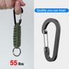 AWSMORE 2 Pieces Paracord Keychain with Carabiner,Lanyard Clip for Keys Water Bottle Holder Backpack(Black + Army Green) view 3