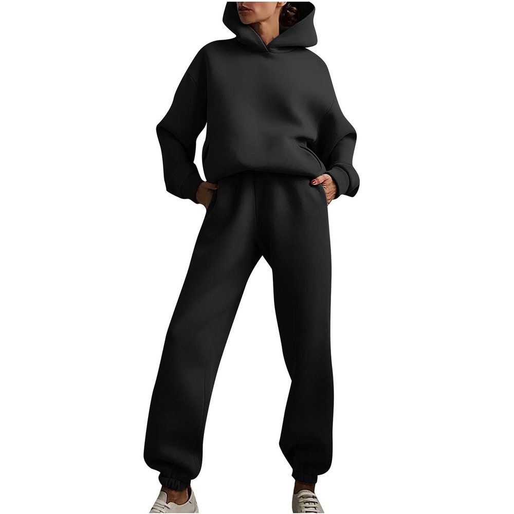 tuduoms Two Piece Outfits for Women Lounge Pants Sets Pullover Hoodie Sweatsuit Relax Fit Oversized Tracksuits Jogging Suits