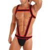 CHICTRY Men's One Piece Jockstrap Leotard Underwear Backless Jumpsuits Wrestling Singlet Bodysuit Red A XX-Large view 2