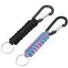 AWSMORE 2 Pieces Paracord Keychain with Carabiner,Lanyard Clip for Keys Water Bottle Holder Backpack(Black + Pink Green) view 1