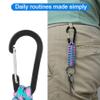 AWSMORE 2 Pieces Paracord Keychain with Carabiner,Lanyard Clip for Keys Water Bottle Holder Backpack(Black + Pink Green) view 2