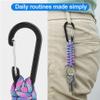 AWSMORE 2 Pieces Paracord Keychain with Carabiner,Lanyard Clip for Keys Water Bottle Holder Backpack(Black + Blue Purple) view 2
