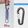 AWSMORE 2 Pieces Paracord Keychain with Carabiner,Lanyard Clip for Keys Water Bottle Holder Backpack(Black + Blue Purple) view 3