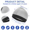 Lusofie 4 Pack Kids Satin Wave Caps - Breathable & Wicking Sports Caps for Boys & Girls, Stretchy Football Running Hats for Toddler to Teen, Multicolor Elastic Boo Boo Cap for Hair & Sweat Protection view 3