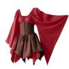 XUNRYAN Women's Plus Size Renaissance Dress with Corset Irish Elf Costume Elven Archer Short Dresses Halloween Costumes Red view 4