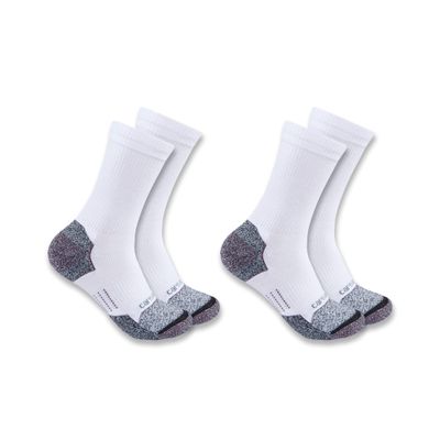 Carhartt Women's Force Midweight Crew Sock 2 Pack, White, S