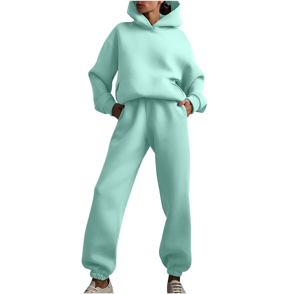 tuduoms Two Piece Outfits for Women Lounge Pants Sets Pullover Hoodie Sweatsuit Relax Fit Oversized Tracksuits Jogging Suits