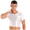 Yihuimin Men's Shiny Oil Short Sleeve Crop Tops Shirt Gym Sports Workout Compression T-Shirt Blouse White X-Large view 2
