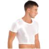 Yihuimin Men's Shiny Oil Short Sleeve Crop Tops Shirt Gym Sports Workout Compression T-Shirt Blouse White X-Large view 3