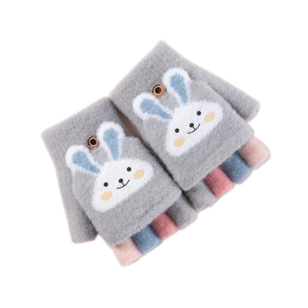 Vimeet Winter Gloves Wool Lined Gloves Knitted Mittens for Girls