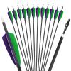OBTOUTDOOR 12Pack Archery Feather Arrows 28-31inch Spine 400 Pure Carbon Arrows Hunting Arrows for Traditional Recurve Longbow and Compound Bow Arrows (28 Inch Pack of 12) view 1